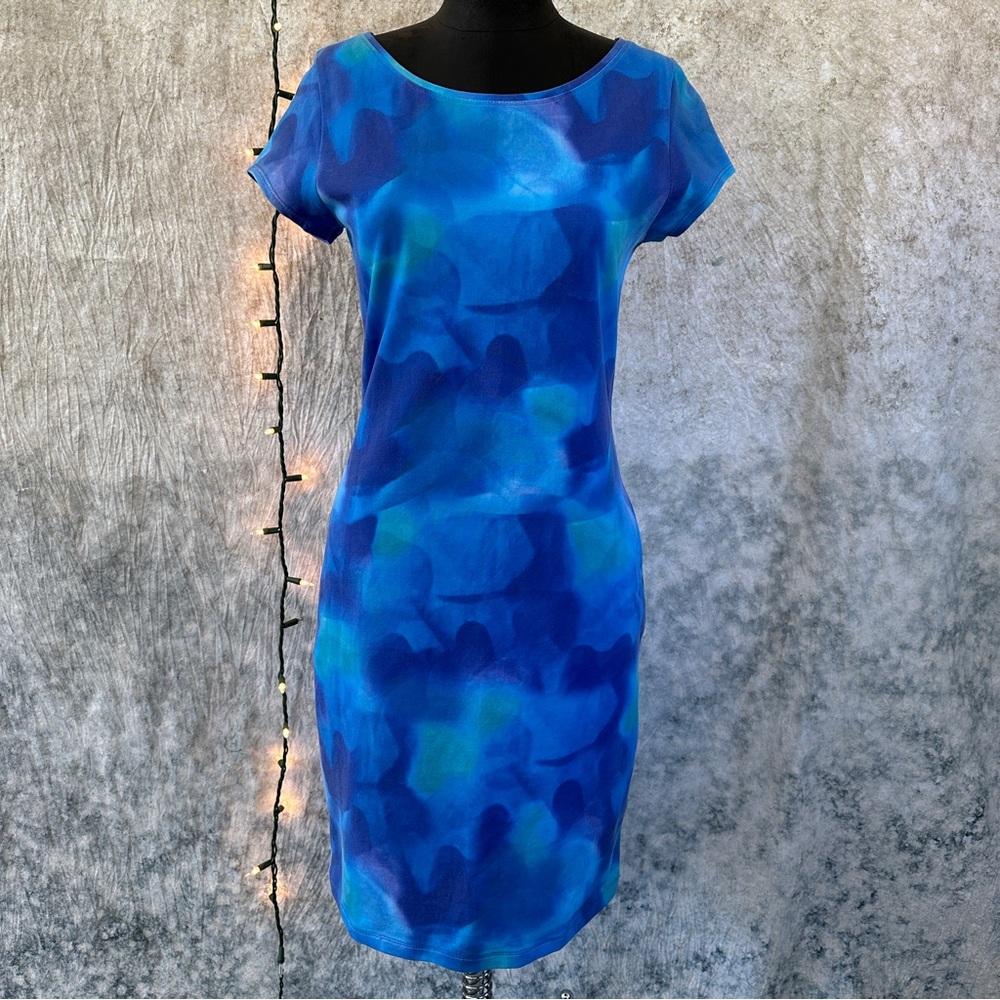 Elie Tahari Blue and Teal pencil Dress size P - Picture 1 of 8